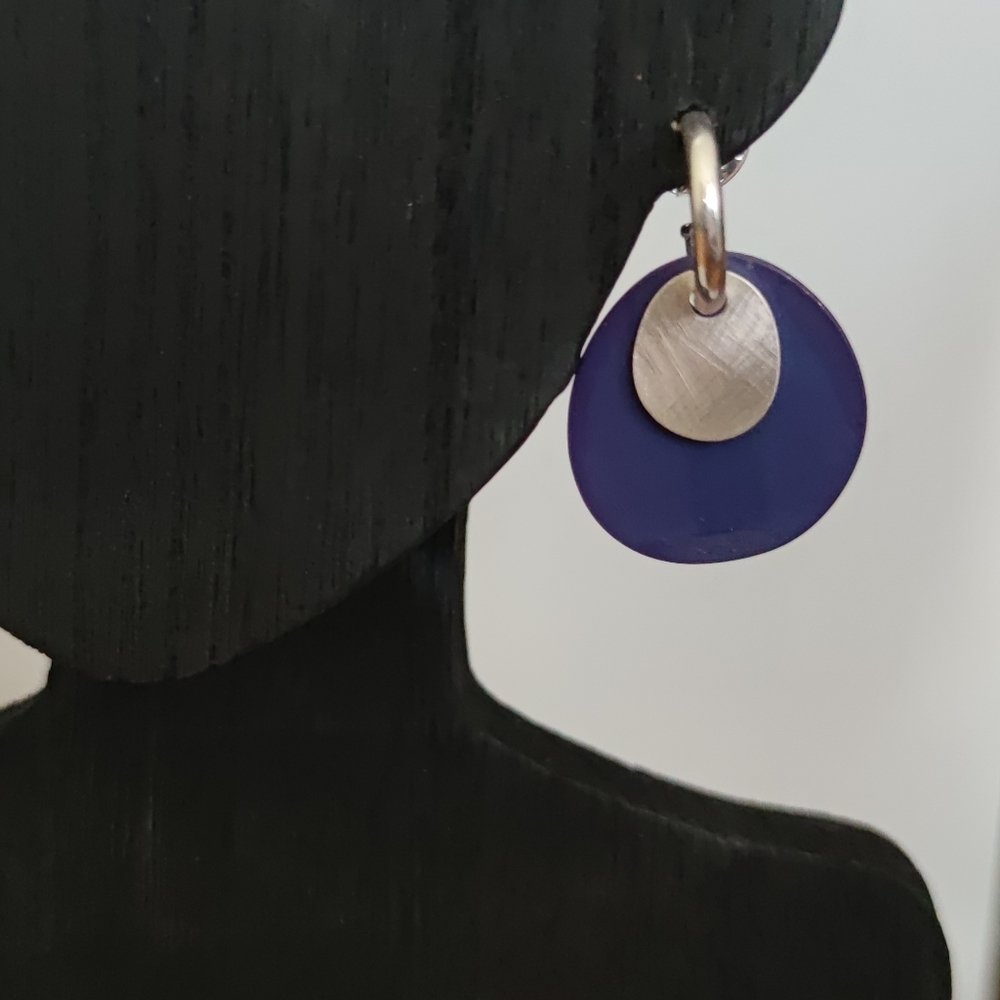 Robert Lee Morris SOHO Patina Sleek Huggie Earrings